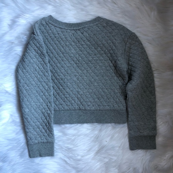 GAP Kids Grey Quilted Sweatshirt Top Size Small - Picture 3 of 4